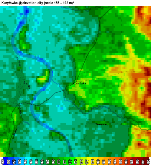 Kuryłówka elevation map