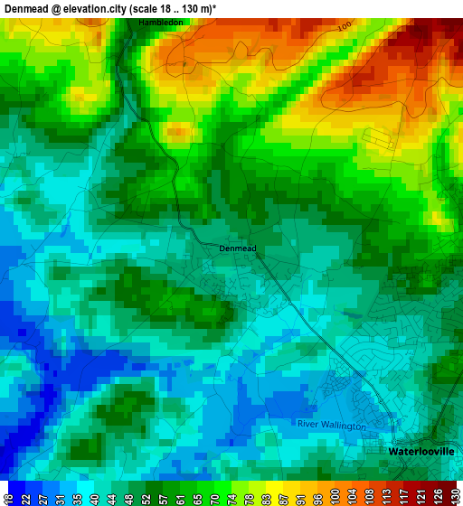 Denmead elevation map