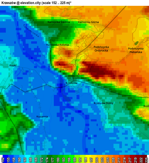 Krzeszów elevation map