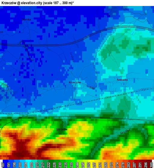 Krzeczów elevation map