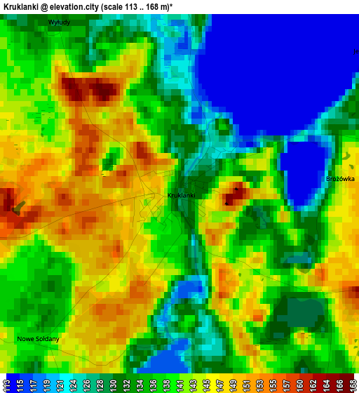 Kruklanki elevation map