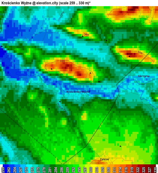 Krościenko Wyżne elevation map