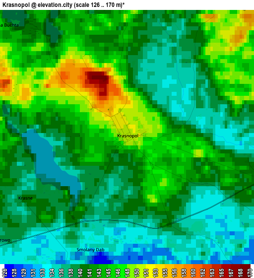 Krasnopol elevation map