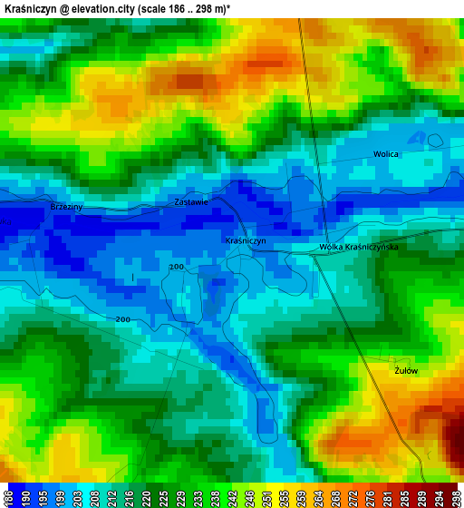 Kraśniczyn elevation map