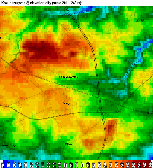 Kozubszczyzna elevation map