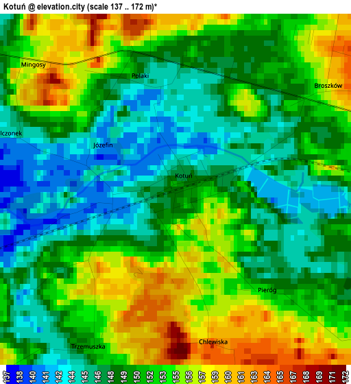 Kotuń elevation map