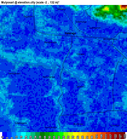 Mulyosari elevation map