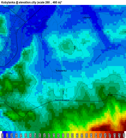 Kobylanka elevation map