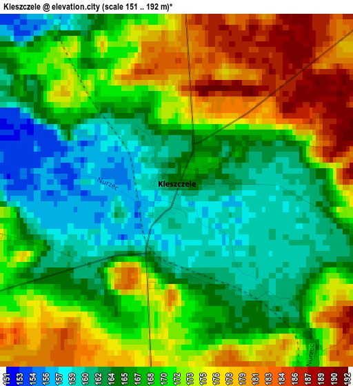 Kleszczele elevation map