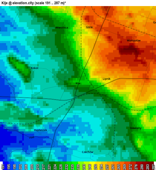 Kije elevation map