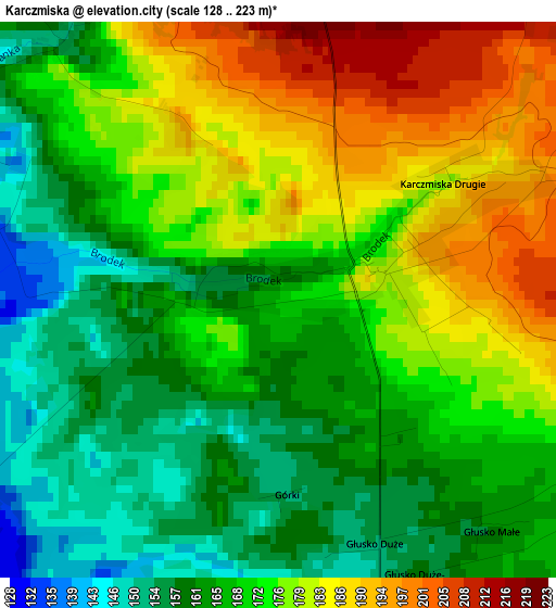 Karczmiska elevation map