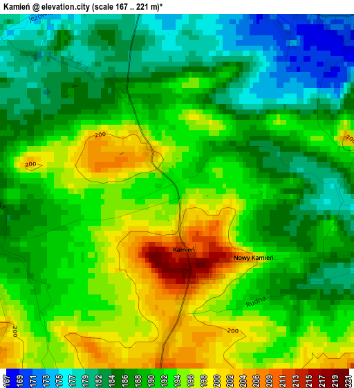 Kamień elevation map