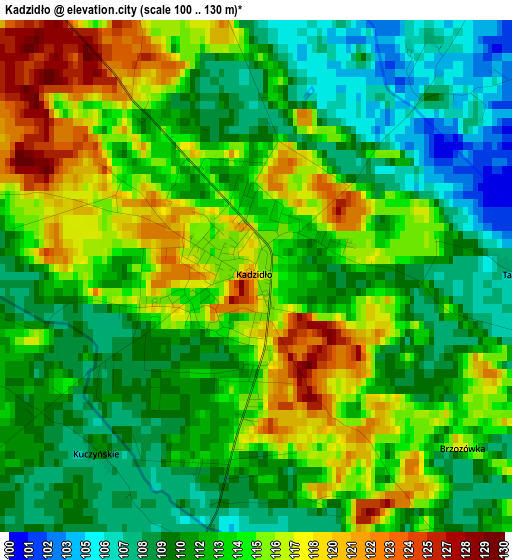 Kadzidło elevation map