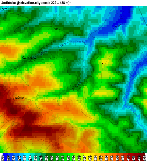 Jodłówka elevation map