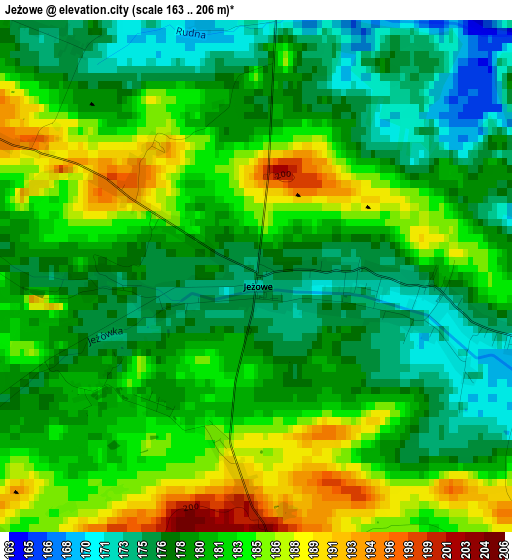 Jeżowe elevation map