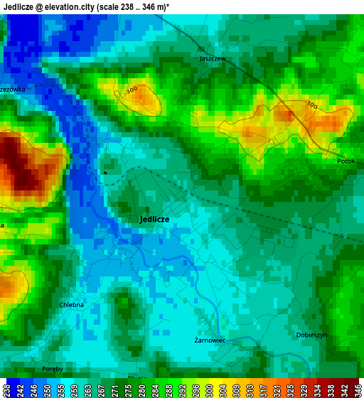 Jedlicze elevation map