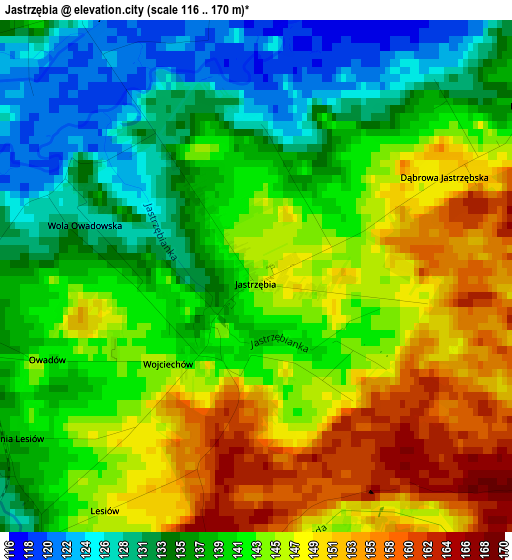 Jastrzębia elevation map