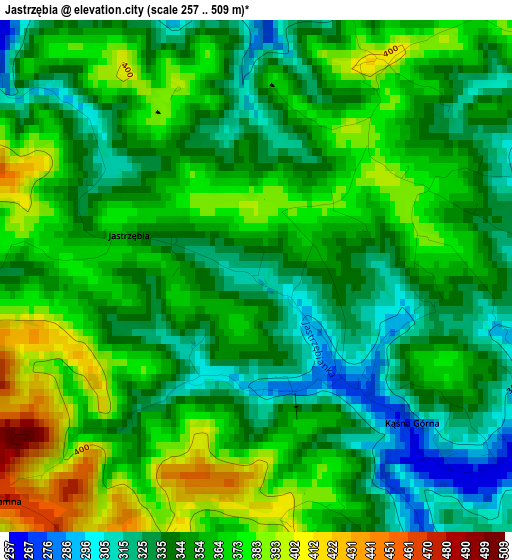 Jastrzębia elevation map