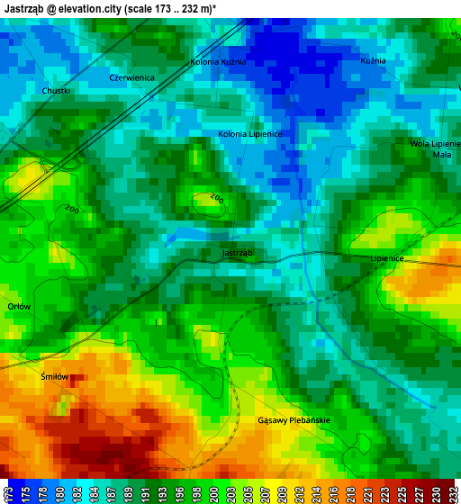 Jastrząb elevation map