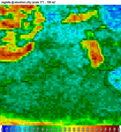 Jagiełła elevation map