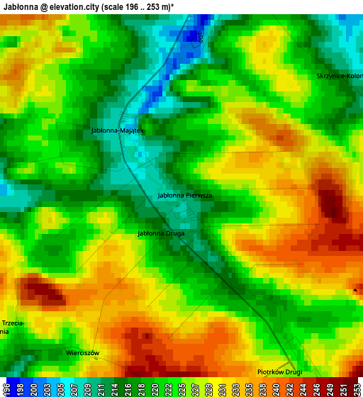 Jabłonna elevation map