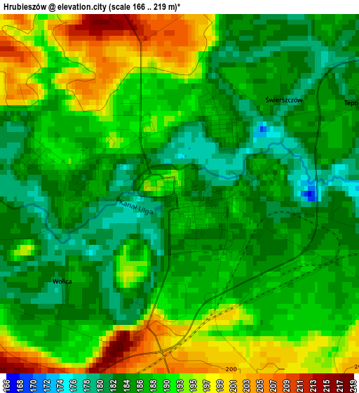 Hrubieszów elevation map