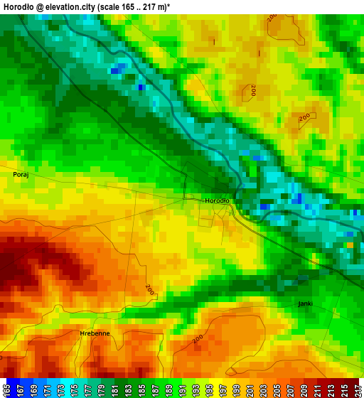 Horodło elevation map