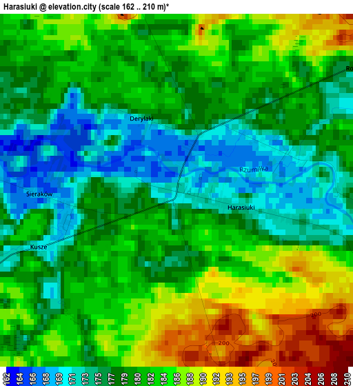 Harasiuki elevation map