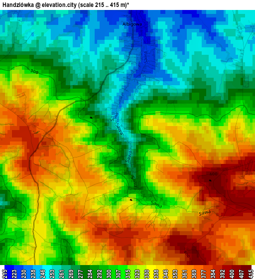 Handzlówka elevation map