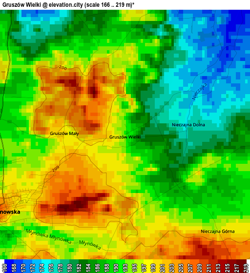 Gruszów Wielki elevation map