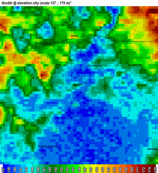 Grudki elevation map