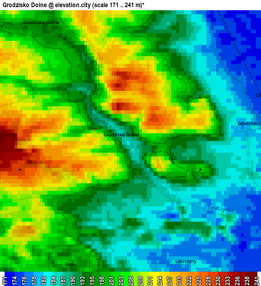 Grodzisko Dolne elevation map