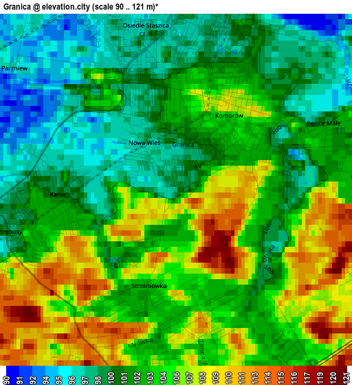 Granica elevation map