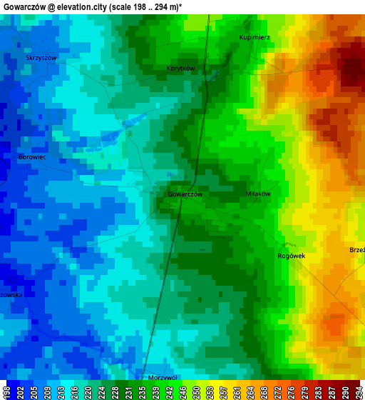 Gowarczów elevation map