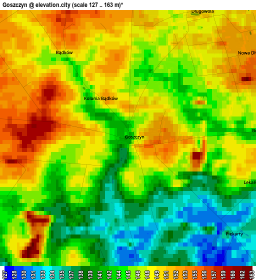Goszczyn elevation map