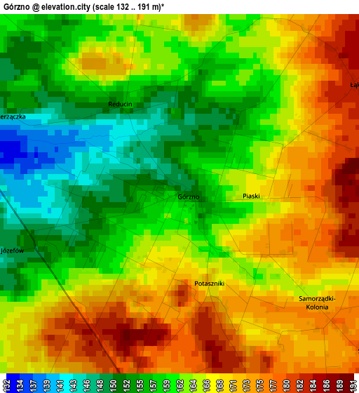 Górzno elevation map