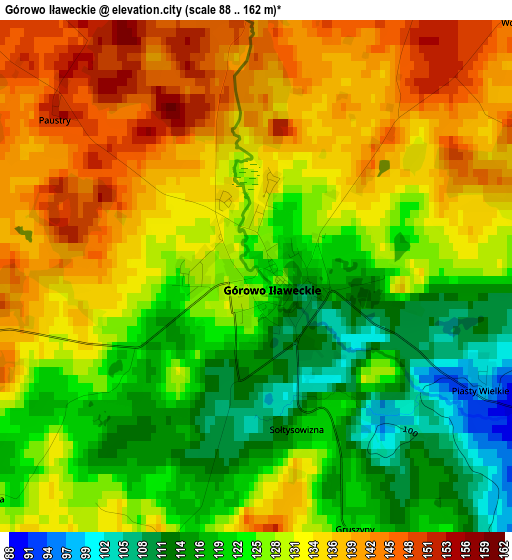 Górowo Iławeckie elevation map