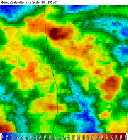 Górno elevation map