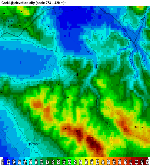 Górki elevation map