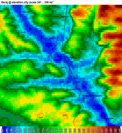 Goraj elevation map