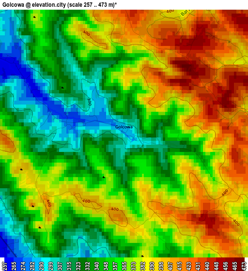 Golcowa elevation map