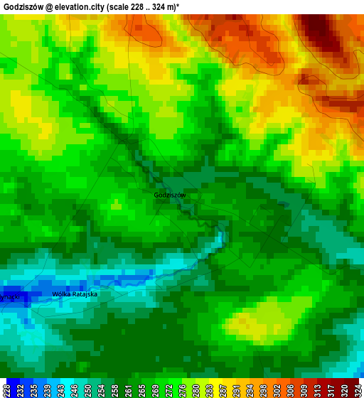 Godziszów elevation map