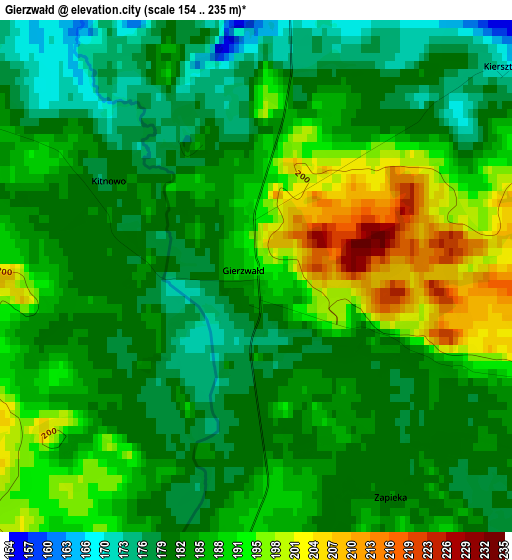 Gierzwałd elevation map