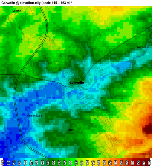 Garwolin elevation map