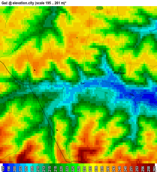 Gać elevation map