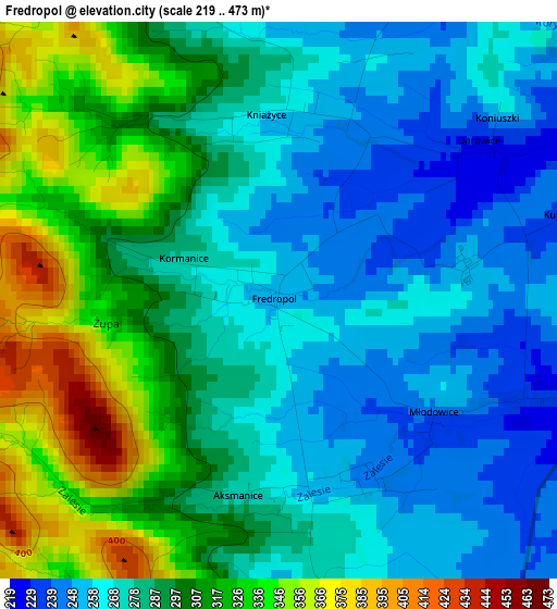 Fredropol elevation map