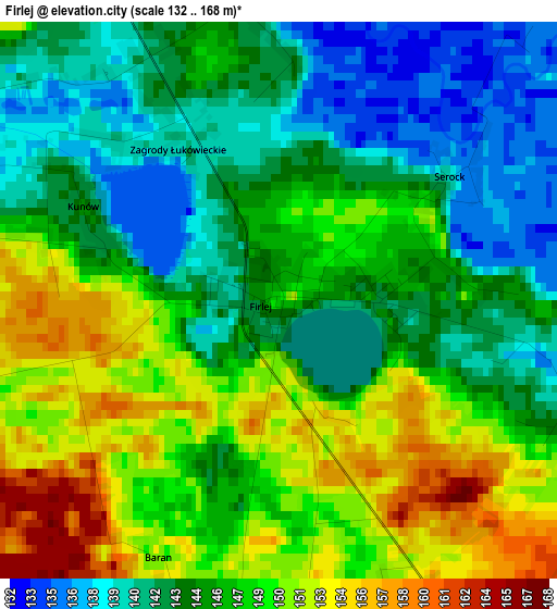 Firlej elevation map