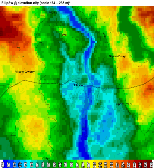 Filipów elevation map