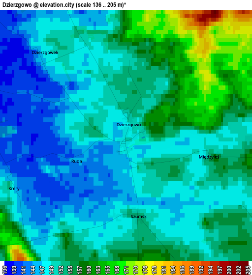 Dzierzgowo elevation map