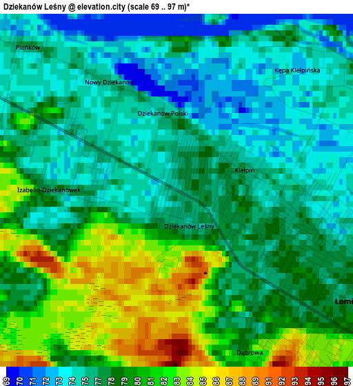 Dziekanów Leśny elevation map